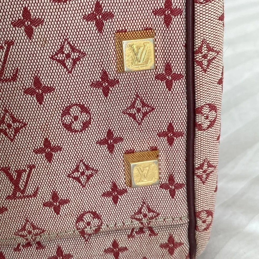 Louis Vuitton Mini Lin Josephine GM Cherry & Bordeaux Canvas with COA